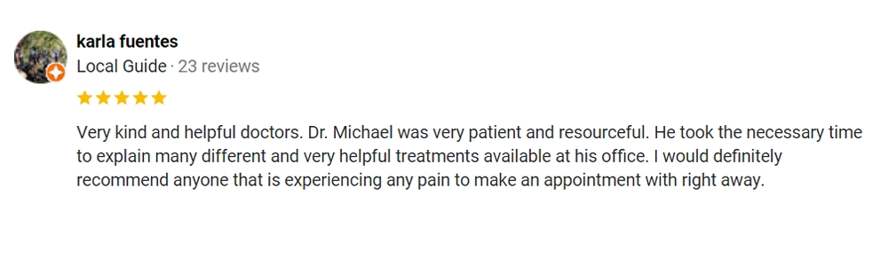 Chiropractic Downtown Los Angeles CA Testimonial