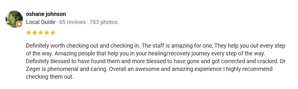 Chiropractic Downtown Los Angeles CA Testimonial